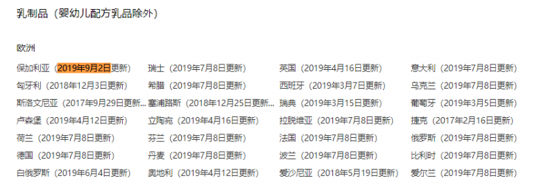 GAC | Updat<em></em>ed List of Overseas Manufacturers of im<em></em>ported Dairy Products (September 2, 2019)