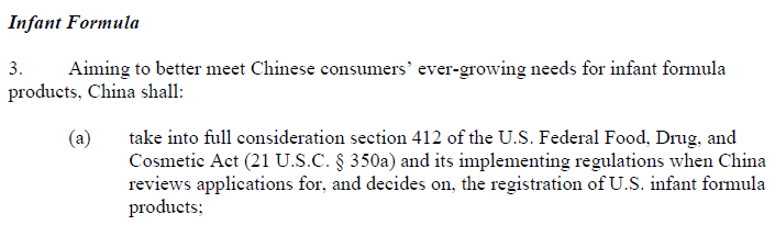 Do you recognize the impact of the Sino-US eco<em></em>nomic and trade agreement on infant formula im<em></em>ports by Global Foodmate